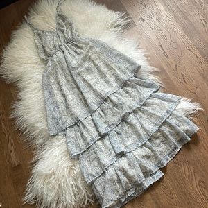 COPY - Blue and white ruffle dress